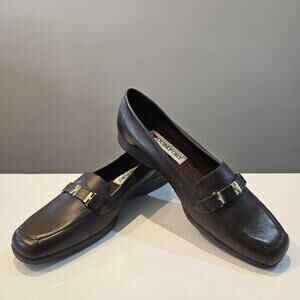 I Love Comfort Fortune Womens Size 10M Loafers Shoes Leather Brown Gold Hardware